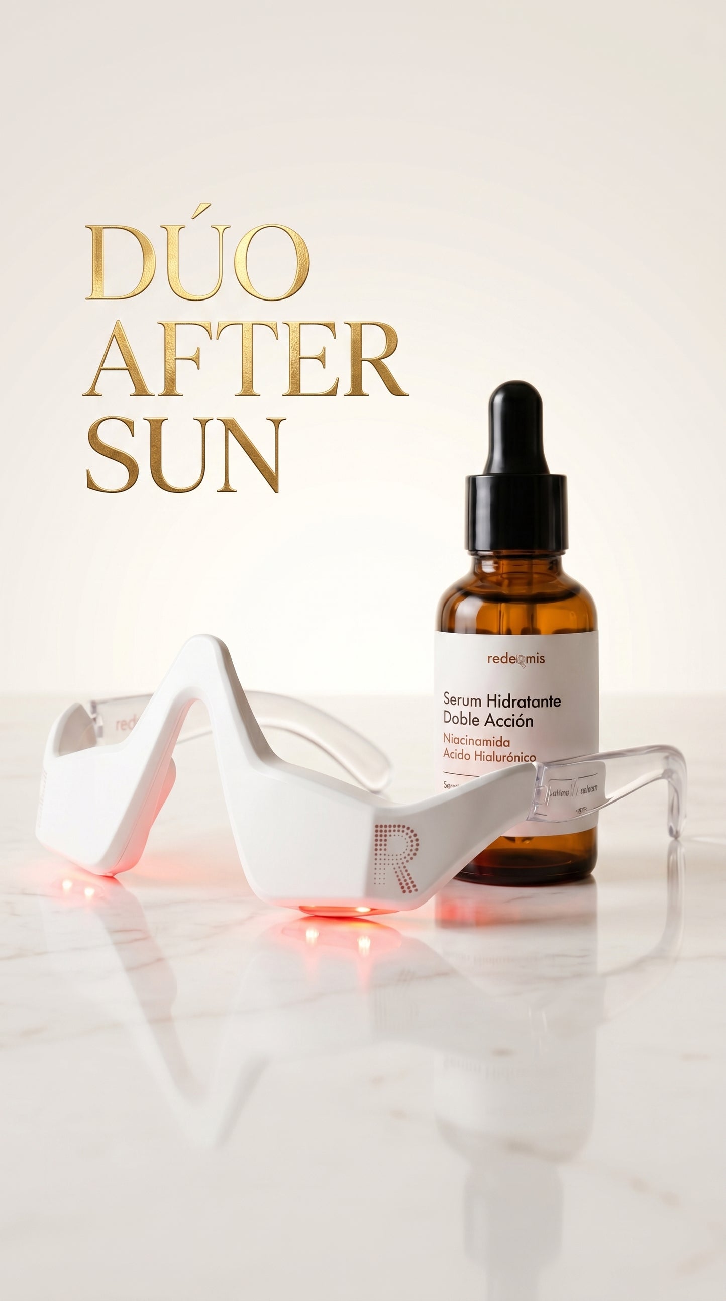 Kit completo · Listo para usar Gafas LED + Sérum Anti Ojeras y Bolsas