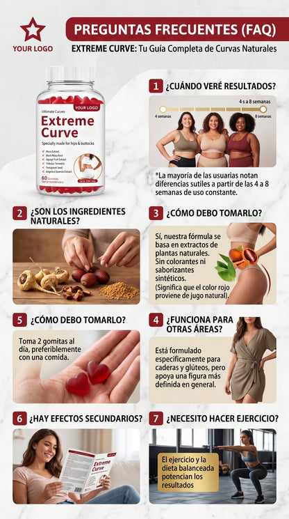 EXTREME CURVE GOMITAS PARA EL METABLISTO SIENTE FELIZ MUJER