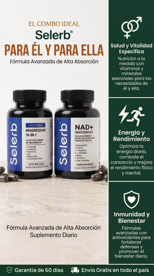 PACK 2X1 - SELERB PREMIUM MAGANECIUM  18-IN-1 + NAD + MEN