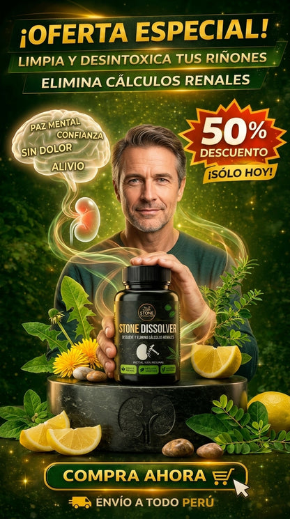 CANSADO DEL DOLOR POR CÁLCULOS RENALES? DALE A TU CUERPO EL APOYO QUE NECESITA STONE DISSOLVER