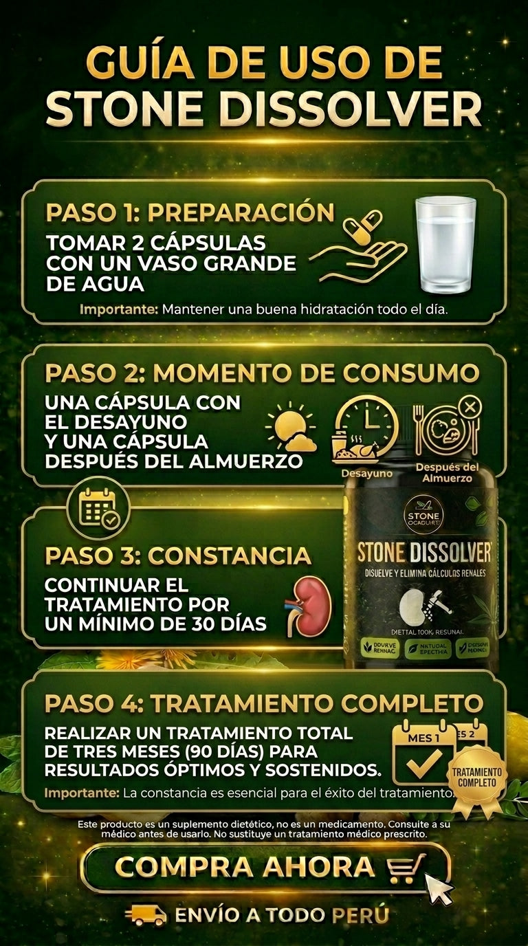 CANSADO DEL DOLOR POR CÁLCULOS RENALES? DALE A TU CUERPO EL APOYO QUE NECESITA STONE DISSOLVER