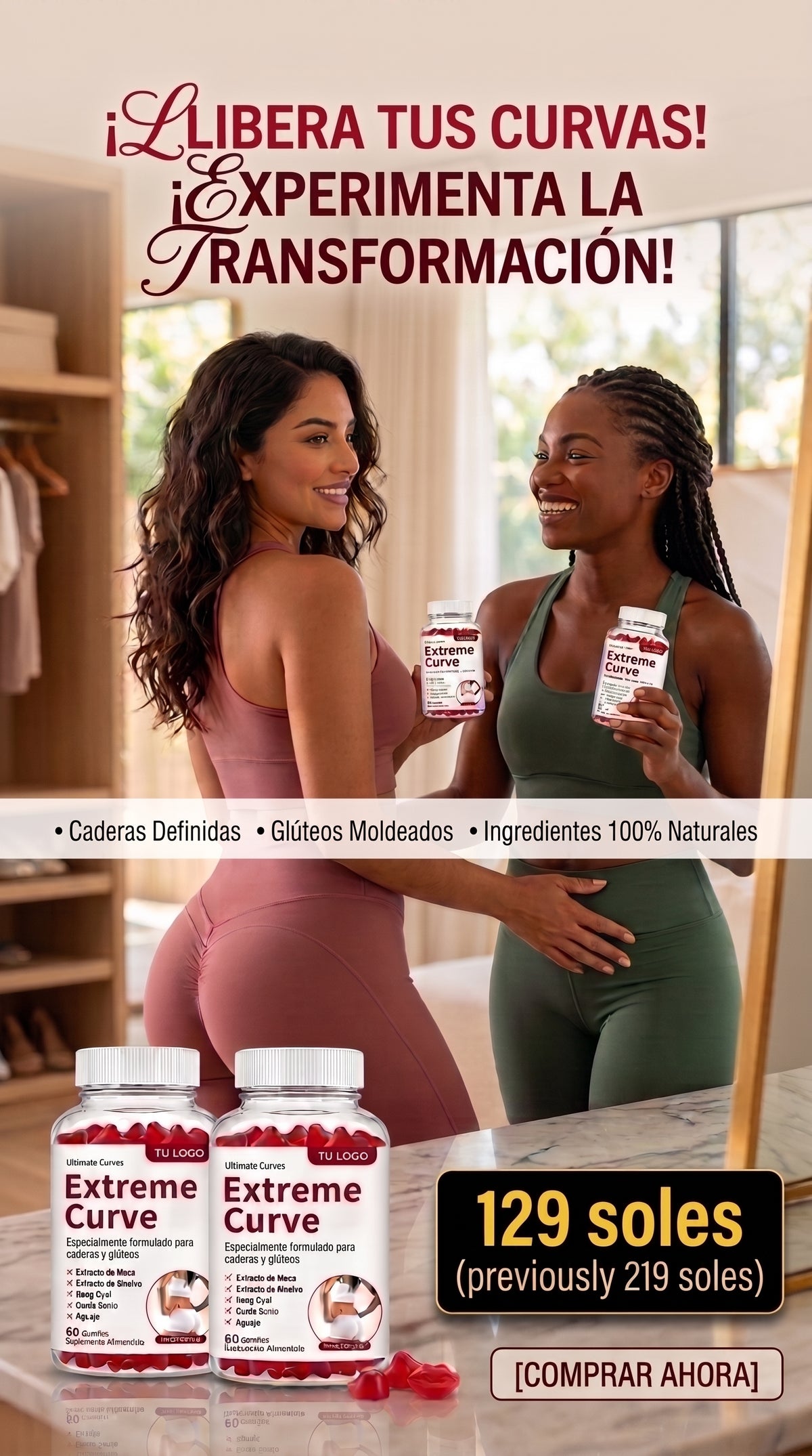 EXTREME CURVE GOMITAS PARA EL METABLISTO SIENTE FELIZ MUJER