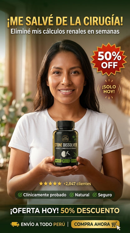 CANSADO DEL DOLOR POR CÁLCULOS RENALES? DALE A TU CUERPO EL APOYO QUE NECESITA STONE DISSOLVER