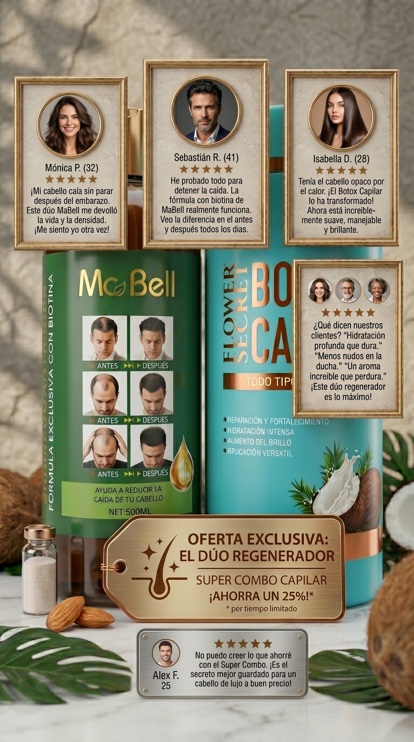 💖✨ ¡Transforma tu cabello con MCBELL + Botox Capilar Flower Secret! 💇‍♀️🔥 Reparación profunda y brillo extremo 😱
