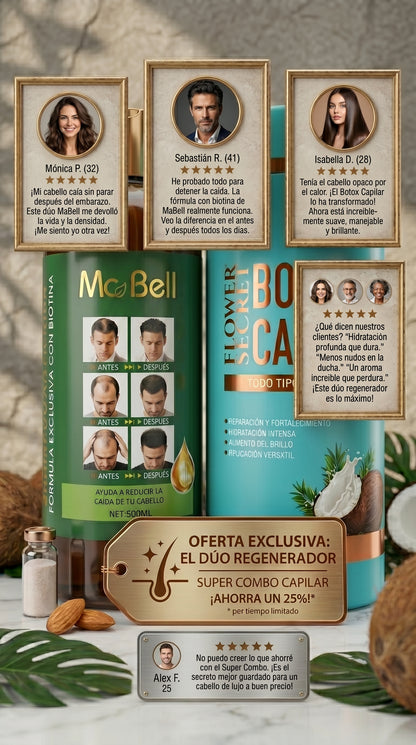 💖✨ ¡Transforma tu cabello con MCBELL + Botox Capilar Flower Secret! 💇‍♀️🔥 Reparación profunda y brillo extremo 😱