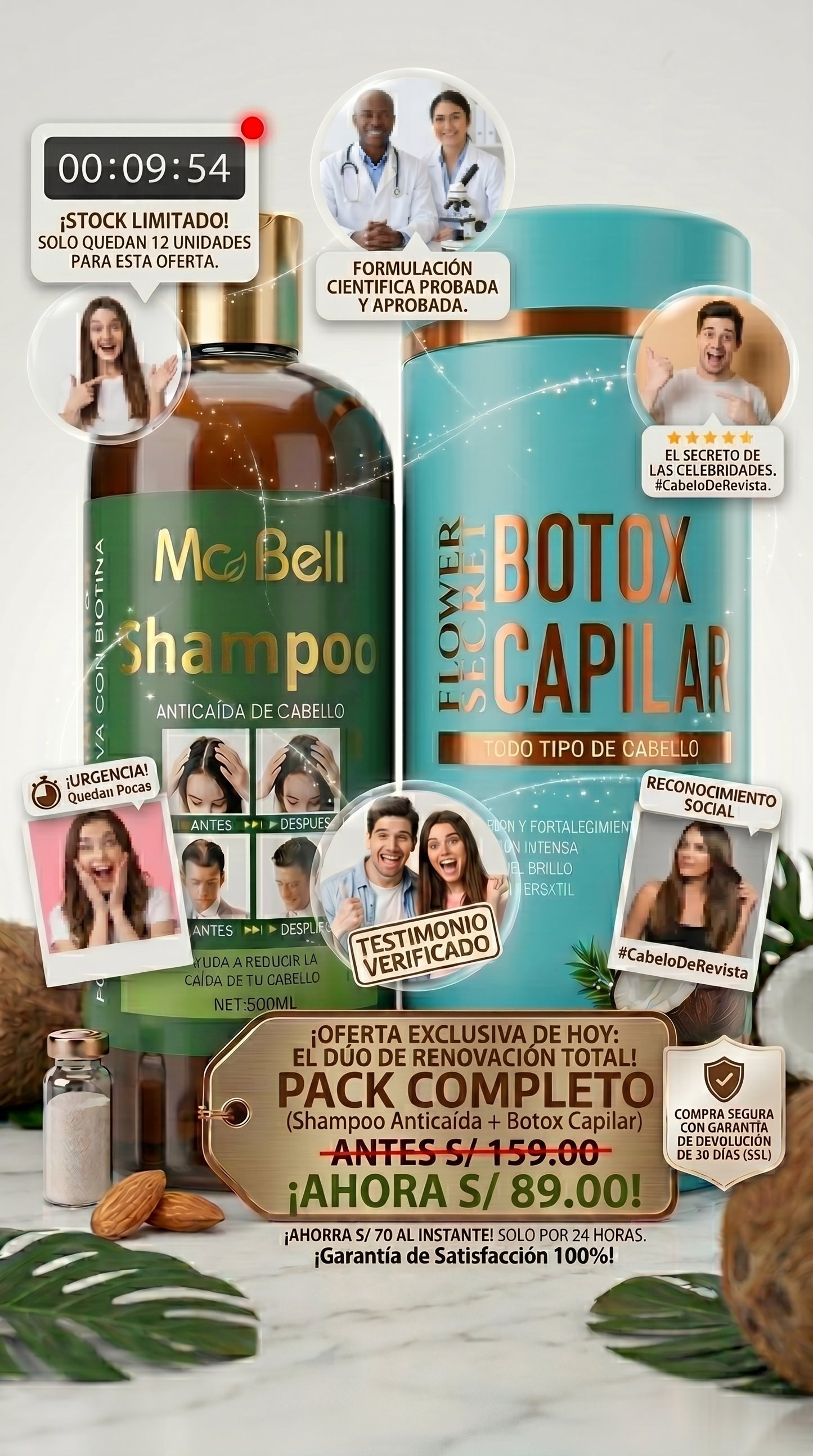 💖✨ ¡Transforma tu cabello con MCBELL + Botox Capilar Flower Secret! 💇‍♀️🔥 Reparación profunda y brillo extremo 😱