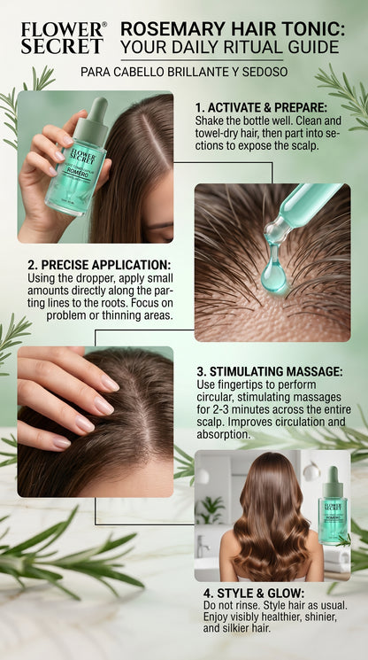 🌿✨ FLOWER SECRET ✨🌿 💇‍♀️🔥 ACEITE TÓNICO CAPILAR DE ROMERO 🔥💇‍♀️