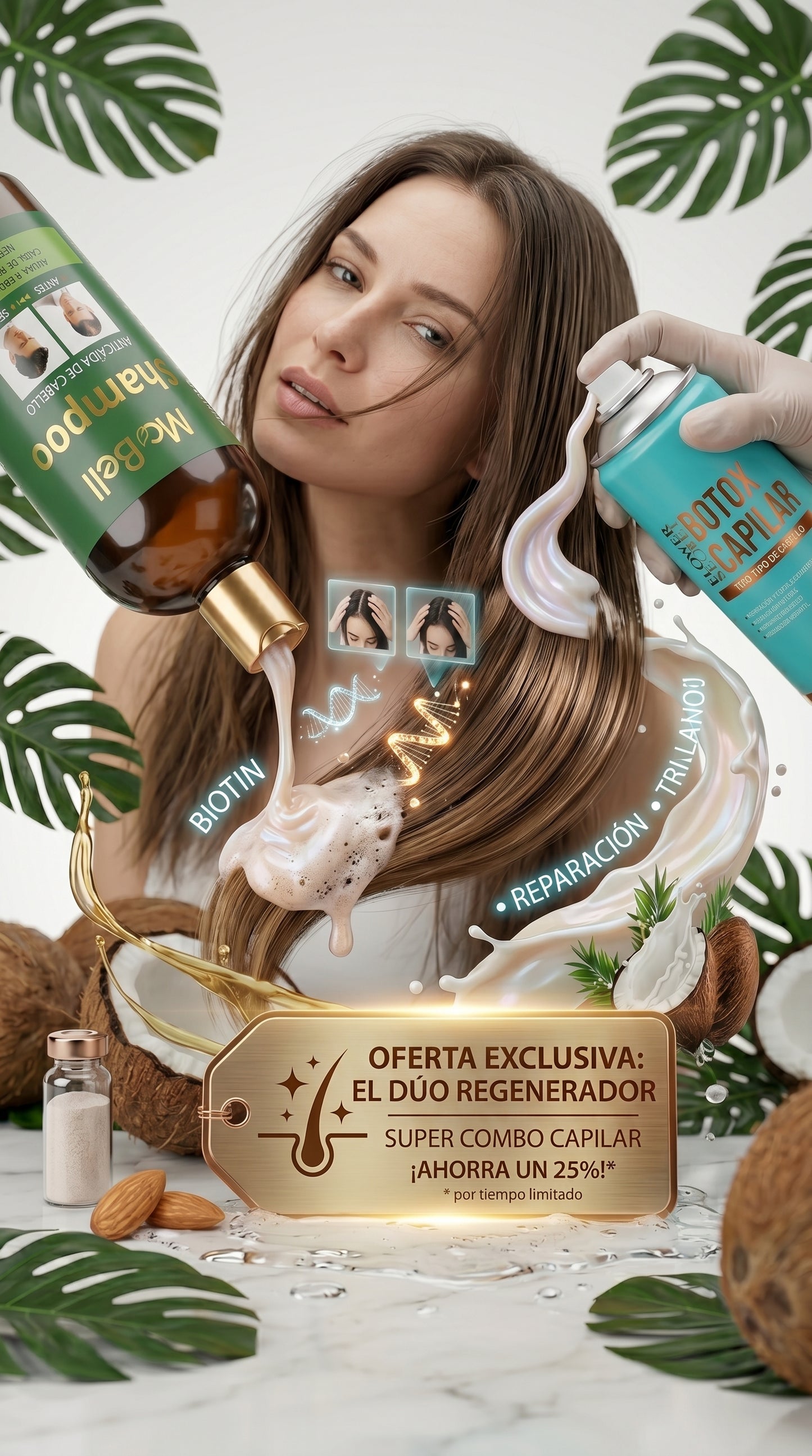 💖✨ ¡Transforma tu cabello con MCBELL + Botox Capilar Flower Secret! 💇‍♀️🔥 Reparación profunda y brillo extremo 😱