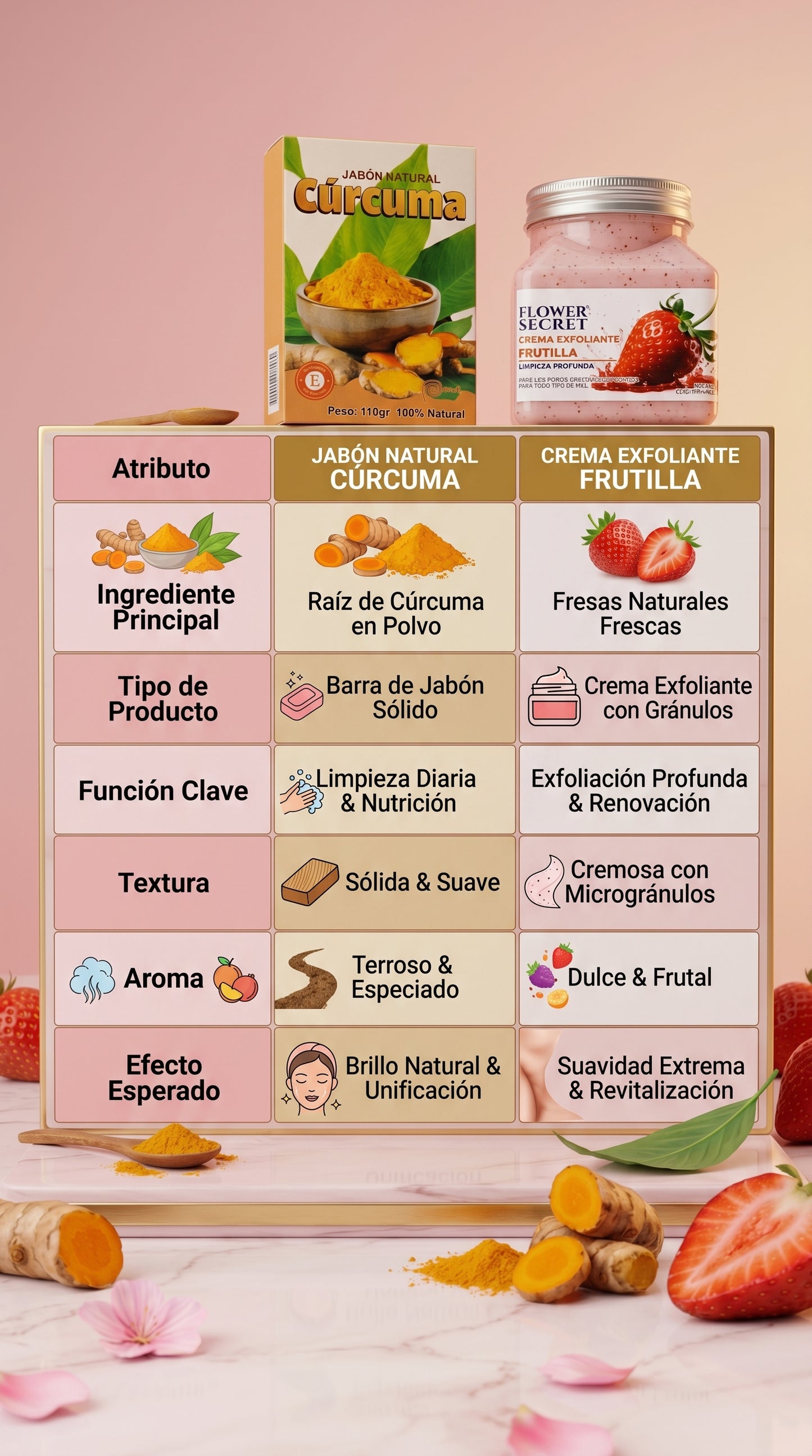 🍓✨ FLOWER SECRET FRUTILLA 🌸 “EXFOLIA, HIDRATA Y ENAMORA CON SU AROMA” 🌸