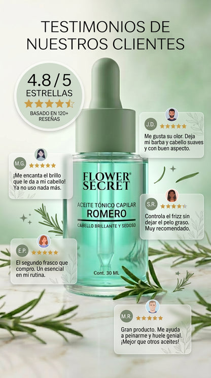 🌿✨ FLOWER SECRET ✨🌿 💇‍♀️🔥 ACEITE TÓNICO CAPILAR DE ROMERO 🔥💇‍♀️