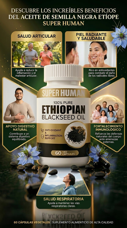 🌿✨ SUPER HUMAN | 100% ACEITE PURO DE SEMILLA NEGRA ETÍOPE (Black Seed Oil) ✨🌿
