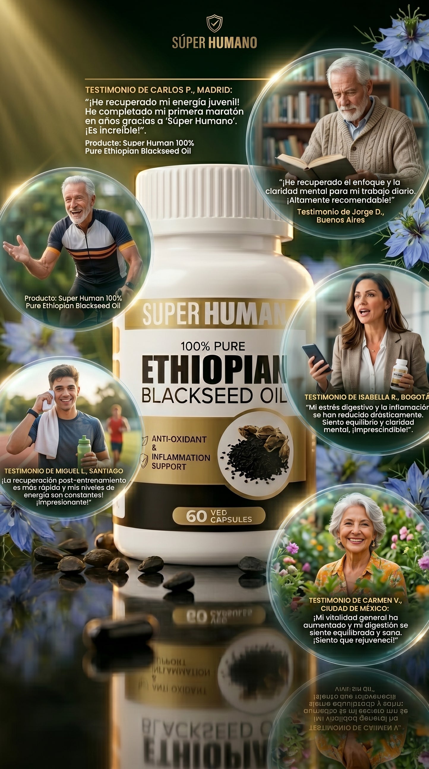 🌿✨ SUPER HUMAN | 100% ACEITE PURO DE SEMILLA NEGRA ETÍOPE (Black Seed Oil) ✨🌿