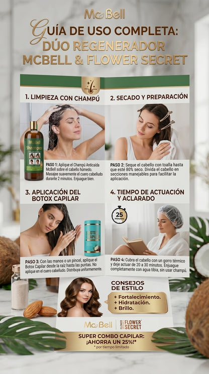 💖✨ ¡Transforma tu cabello con MCBELL + Botox Capilar Flower Secret! 💇‍♀️🔥 Reparación profunda y brillo extremo 😱