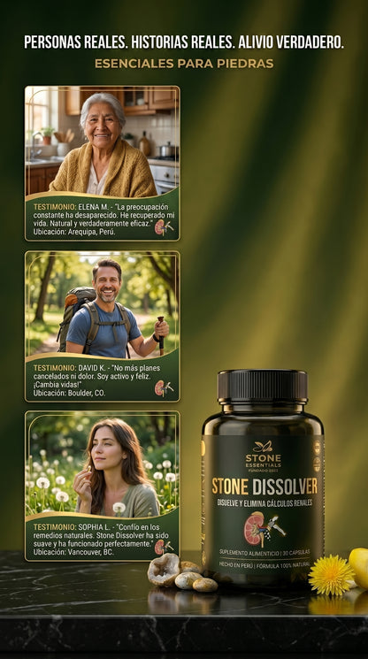 CANSADO DEL DOLOR POR CÁLCULOS RENALES? DALE A TU CUERPO EL APOYO QUE NECESITA STONE DISSOLVER