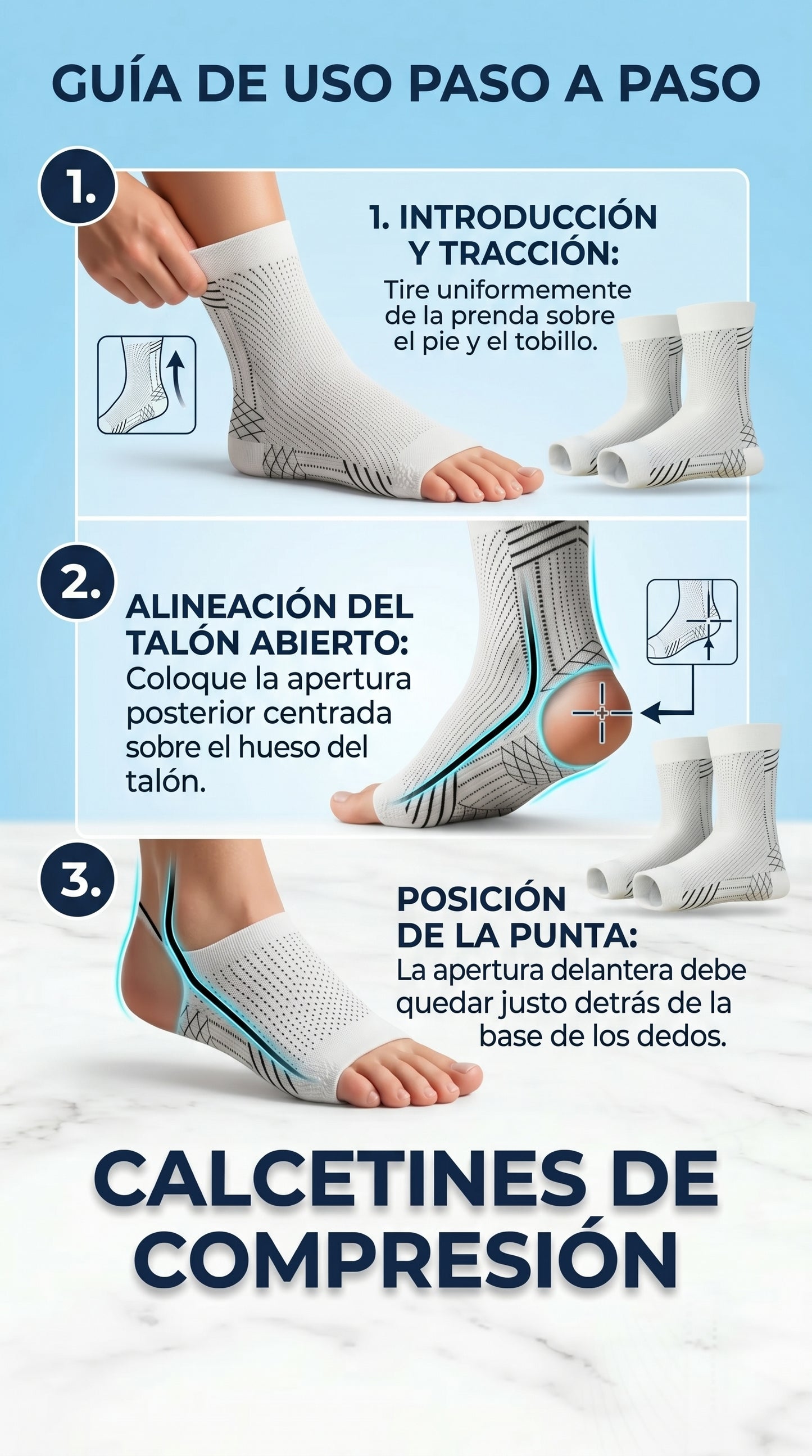 Medias De Compresión - Obtén Alivio Instantáneo De Pies Hinchados Y Adoloridos