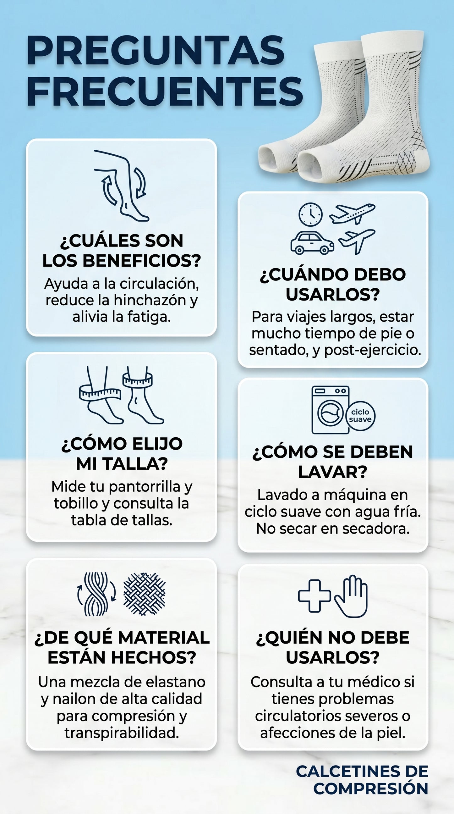 Medias De Compresión - Obtén Alivio Instantáneo De Pies Hinchados Y Adoloridos