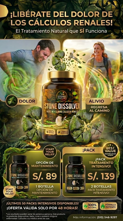 CANSADO DEL DOLOR POR CÁLCULOS RENALES? DALE A TU CUERPO EL APOYO QUE NECESITA STONE DISSOLVER
