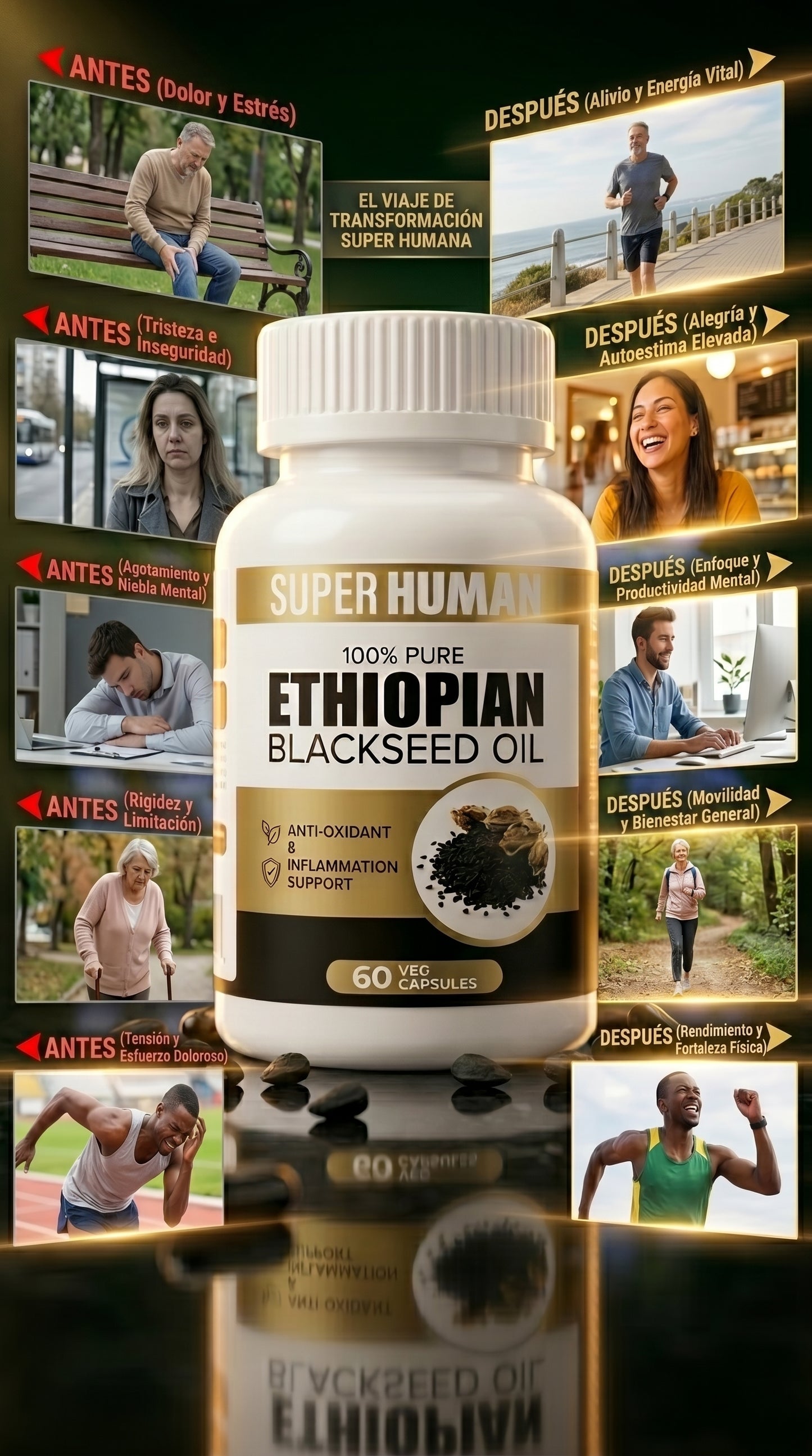 🌿✨ SUPER HUMAN | 100% ACEITE PURO DE SEMILLA NEGRA ETÍOPE (Black Seed Oil) ✨🌿