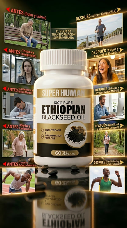 🌿✨ SUPER HUMAN | 100% ACEITE PURO DE SEMILLA NEGRA ETÍOPE (Black Seed Oil) ✨🌿