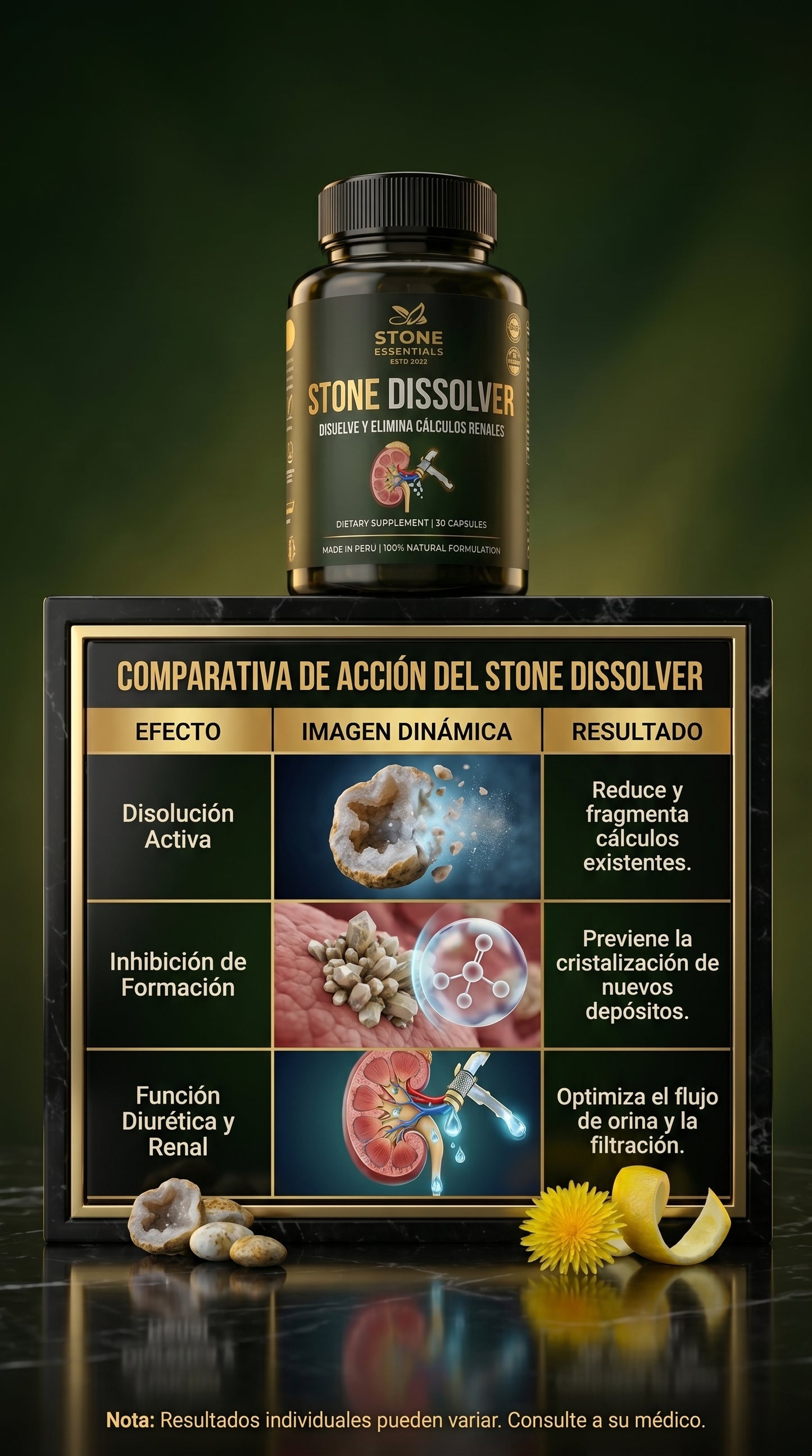 CANSADO DEL DOLOR POR CÁLCULOS RENALES? DALE A TU CUERPO EL APOYO QUE NECESITA STONE DISSOLVER