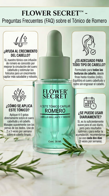 🌿✨ FLOWER SECRET ✨🌿 💇‍♀️🔥 ACEITE TÓNICO CAPILAR DE ROMERO 🔥💇‍♀️