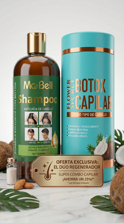 💖✨ ¡Transforma tu cabello con MCBELL + Botox Capilar Flower Secret! 💇‍♀️🔥 Reparación profunda y brillo extremo 😱